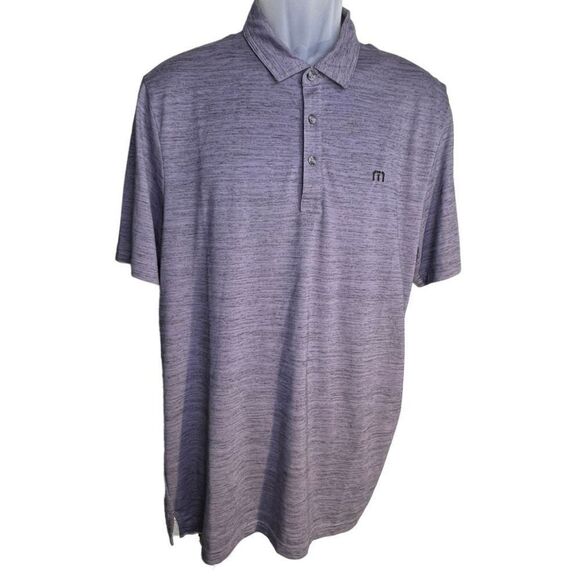TRAVIS MATHEW FLYING TORTILLA POLO PURPLE SAGE HEATHER Men’s Large Golf - Picture 3 of 10